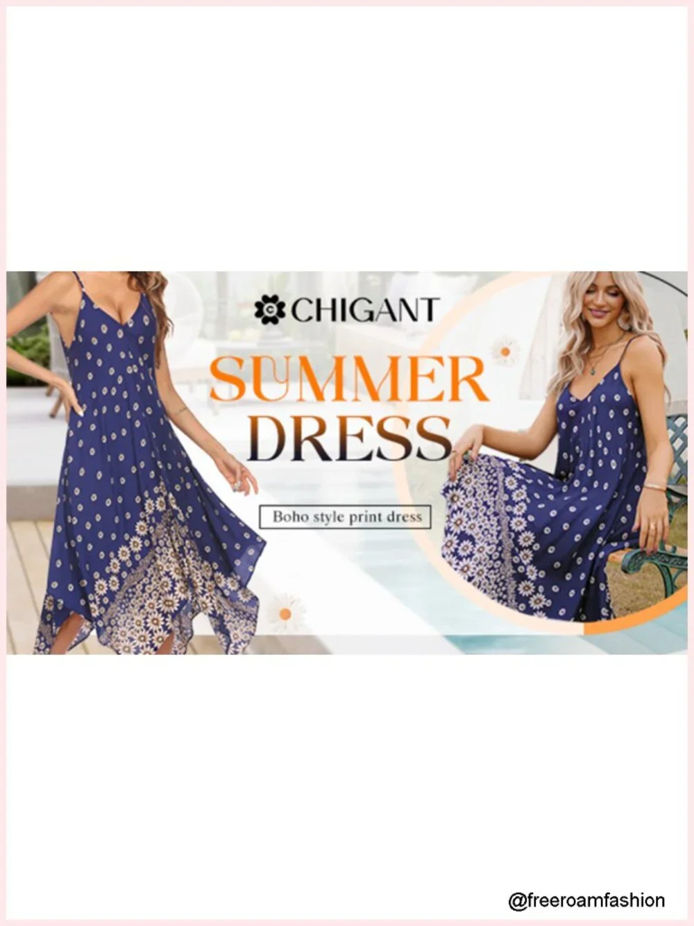 Boho Sundress Spaghetti Strap Swim Cover Up Flowy Midi Vacation Dress